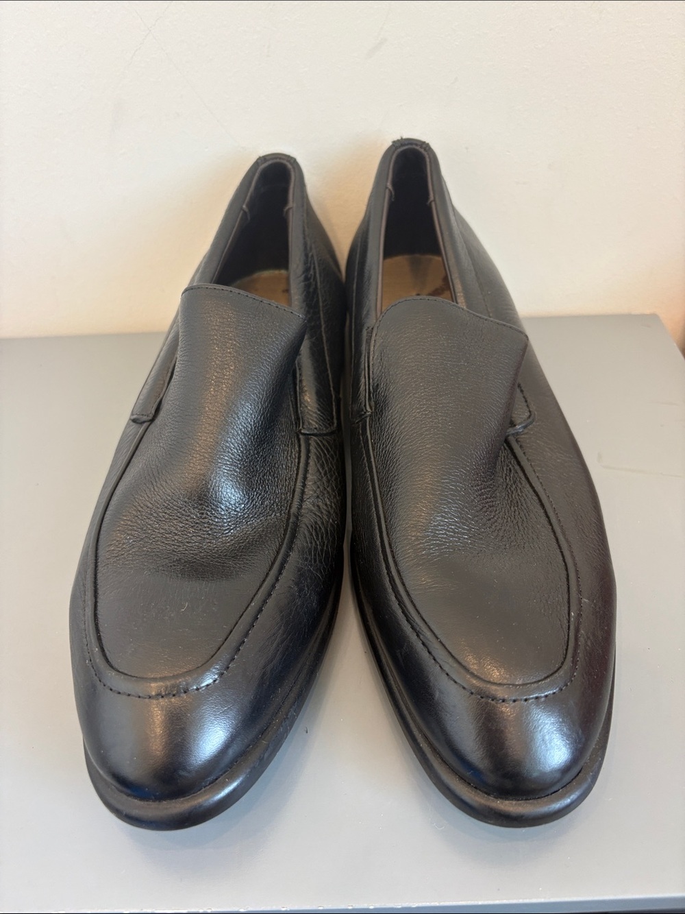 Nordstrom Black Leather Slip-On Casual Loafers